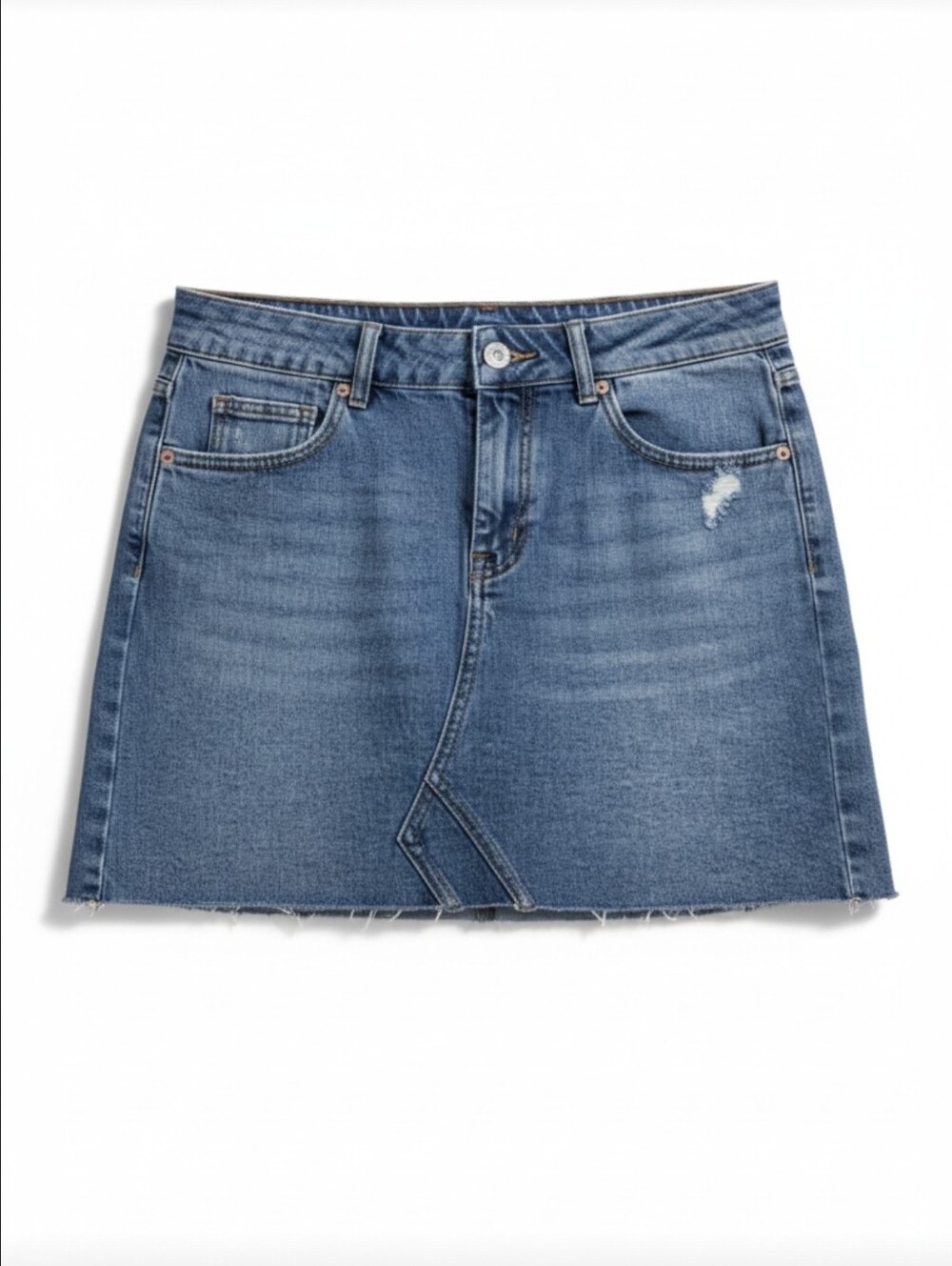 Wild Fable Womens Distressed High Rise Raw Hem Denim Mini Skirt Size 2